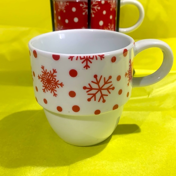 Stacking Christmas Mugs with Stand. Set 4. New - Picture 3 of 12